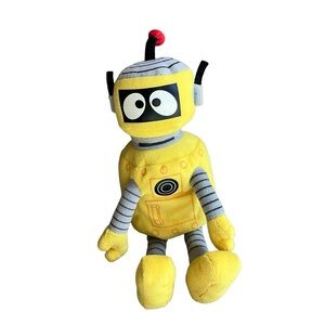 TY Yo Gabba Gabba Plex Yellow Robot Beanie Baby Plush 9" Stuffed Toy Doll Show